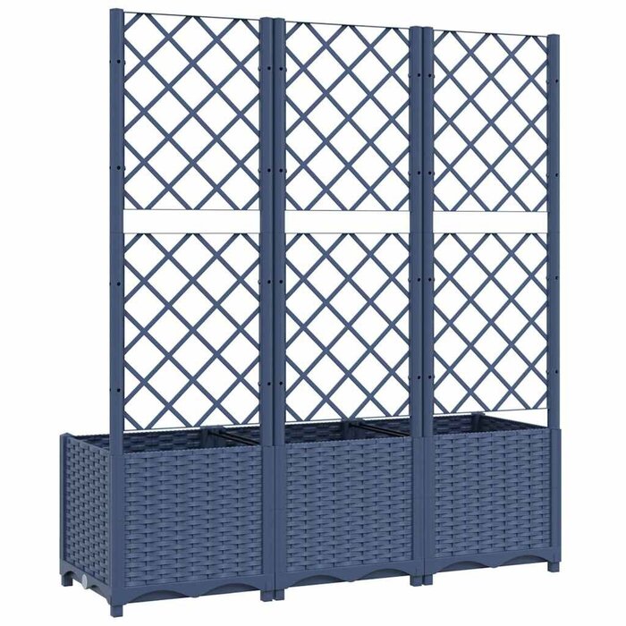 Vidaxl Jardinière avec treillis 120x40cm - Gris foncé - Jusqu'à -34% sur l'outlet
