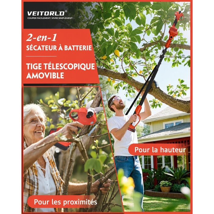 Sécateur télescopique électrique 40 mm - Jusqu'à 35% de remise