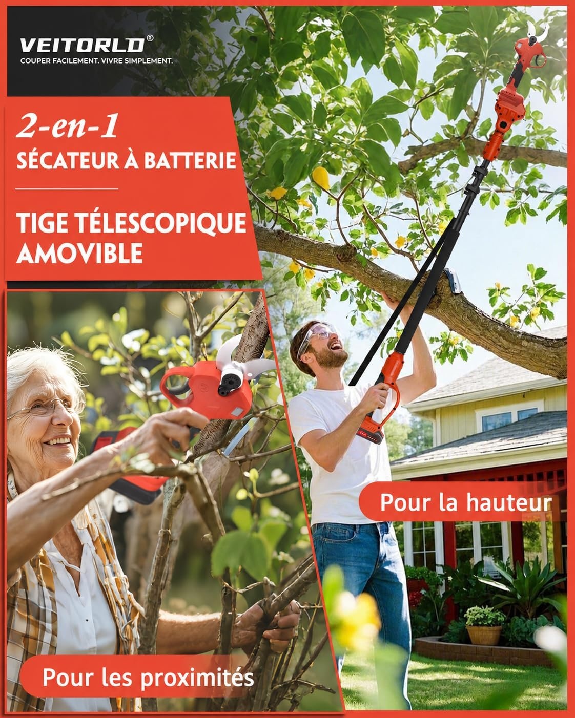 Sécateur télescopique électrique 40 mm - Jusqu'à 35% de remise