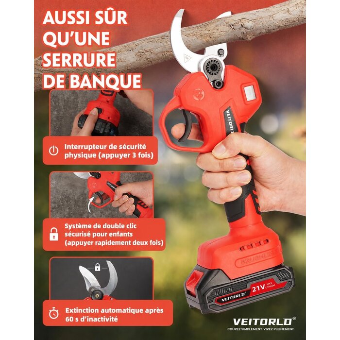 Sécateur télescopique électrique 40 mm - Jusqu'à 35% de remise