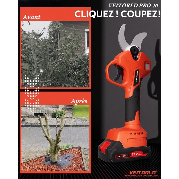 Sécateur télescopique électrique 40 mm - Jusqu'à 35% de remise