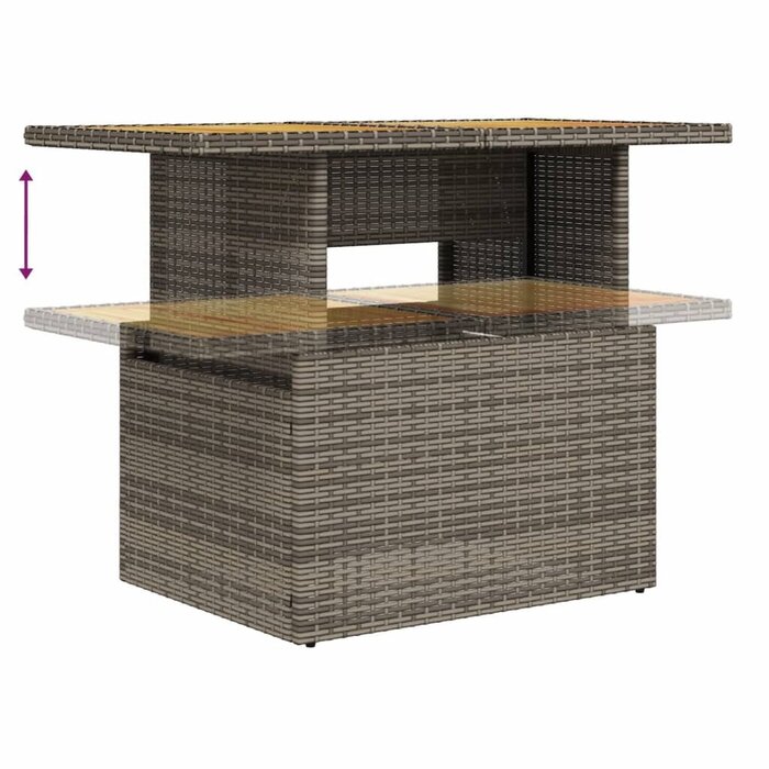 Vidaxl Table de jardin modulable polyrotin et bois - Jusqu'à 34% de remise
