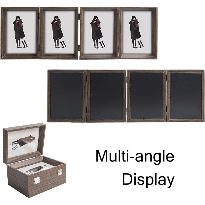 Cadre photo triple pliant en bois - 3x 13x18 cm - Jusqu'à -31% sur l'outlet