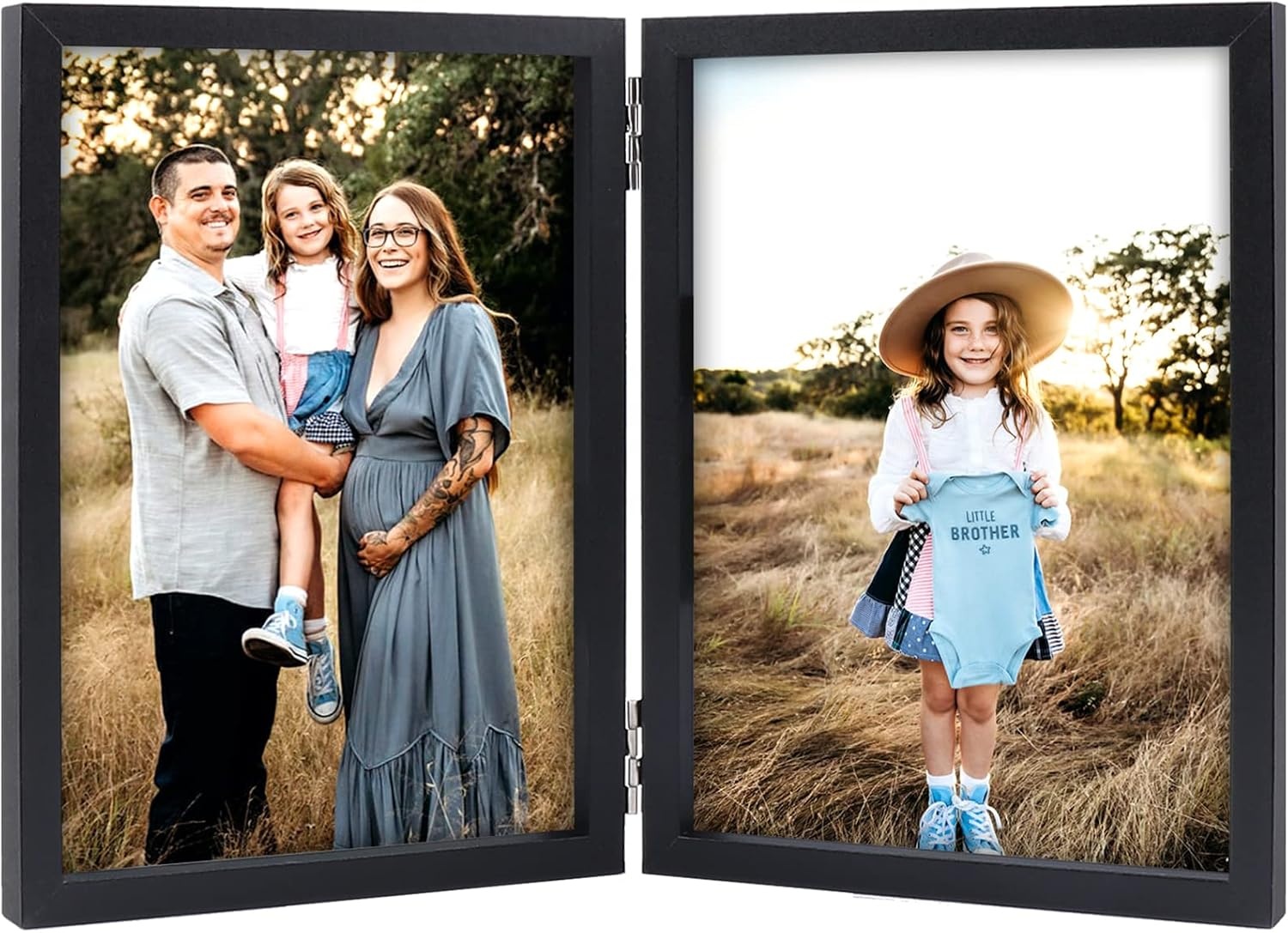 Cadre photo double en bois - Jusqu'à -26% sur votre décoration