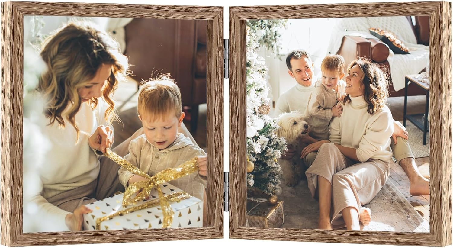 Cadre photo double en bois - Jusqu'à -26% sur votre décoration