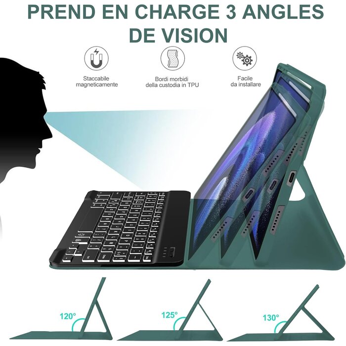 Jademall Étui Clavier AZERTY pour Xiaomi Pad 6 - Vert - Jusqu'à -27% de remise