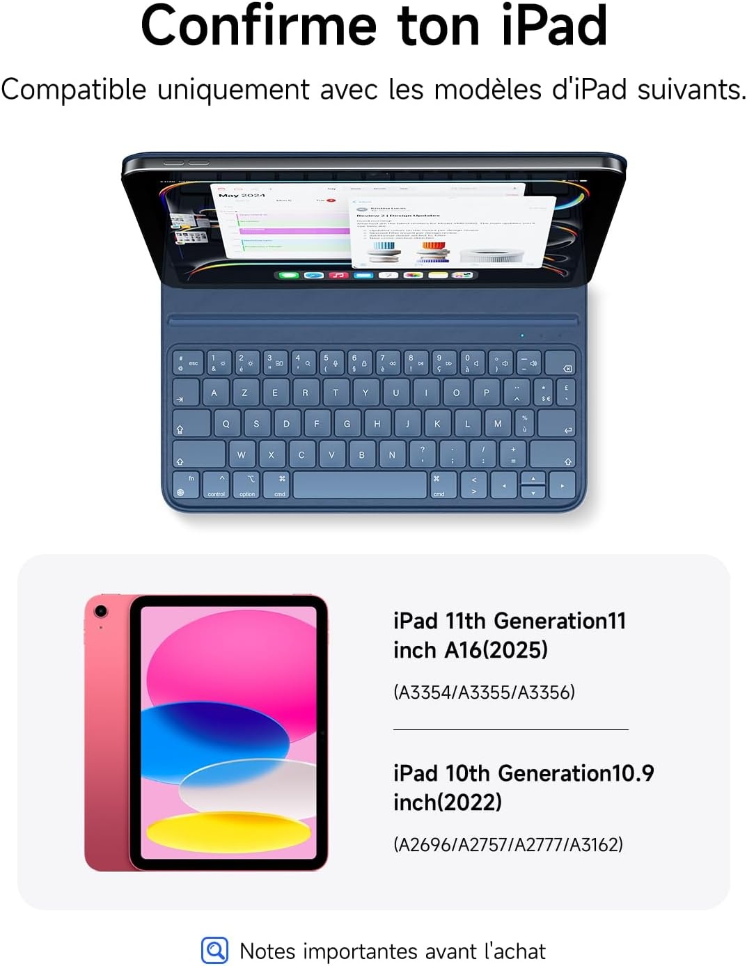 Étui clavier ultra-fin pour iPad 10 (10,9") - QWERTY Espagnol - Jusqu'à -29%