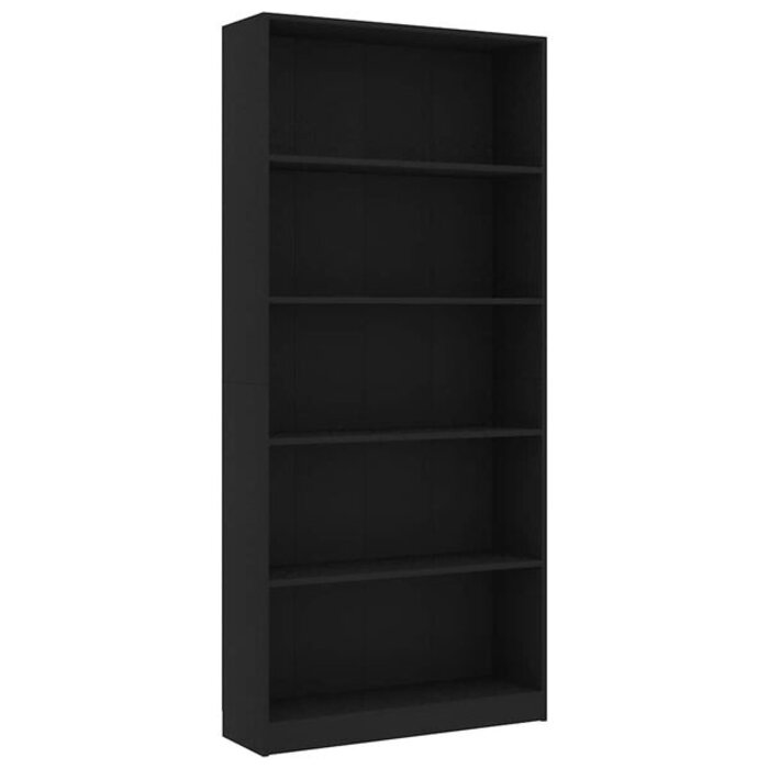 Vidaxl Bibliothèque 5 étagères 175cm noire - Jusqu'à -35% sur l'outlet