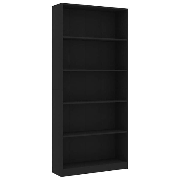Vidaxl Bibliothèque 5 étagères 175cm noire - Jusqu'à -35% sur l'outlet