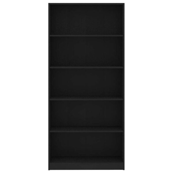 Vidaxl Bibliothèque 5 étagères 175cm noire - Jusqu'à -35% sur l'outlet