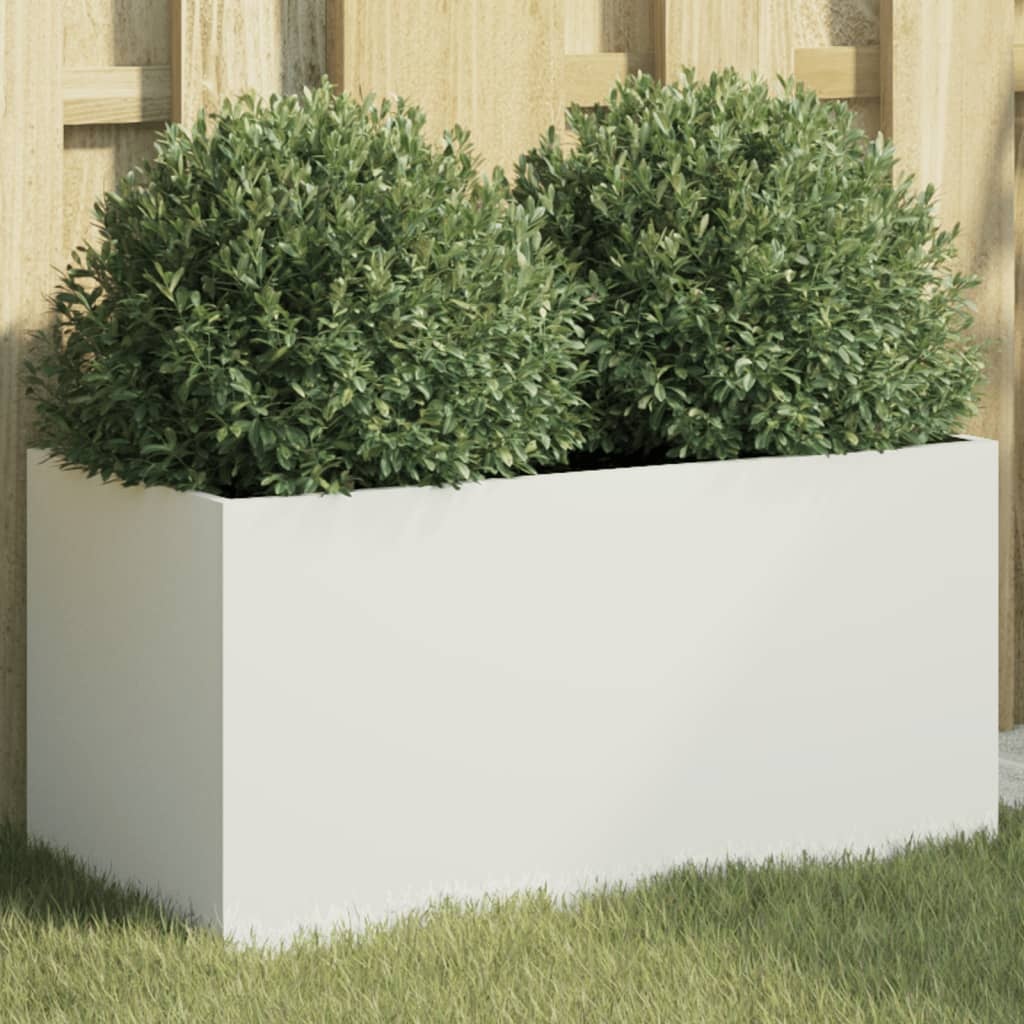 Vidaxl Jardinière en acier blanc 62x30x29 cm - Jusqu'à -33% sur l'outlet