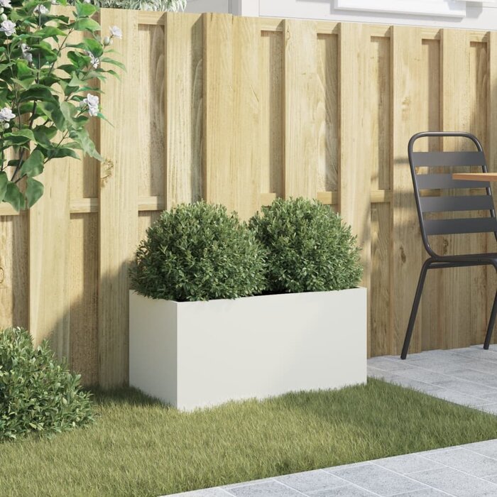 Vidaxl Jardinière en acier blanc 62x30x29 cm - Jusqu'à -33% sur l'outlet