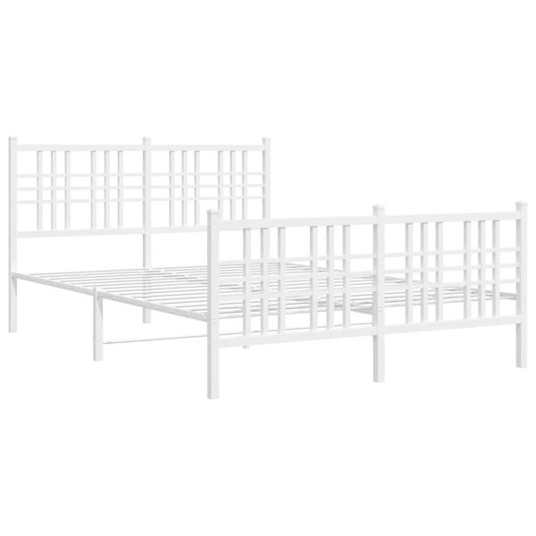 Vidaxl Cadre de lit en métal blanc 140x200 cm - Jusqu'à 35% de réduction