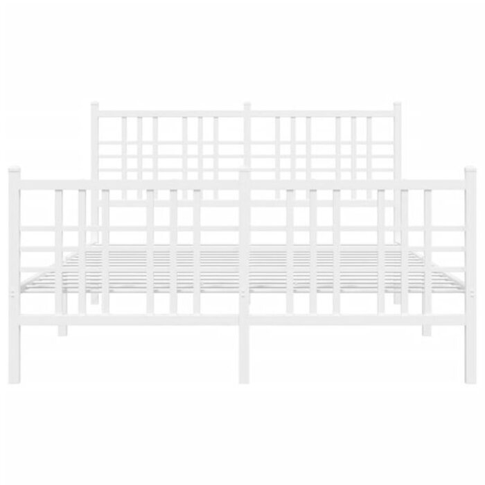Vidaxl Cadre de lit en métal blanc 140x200 cm - Jusqu'à 35% de réduction
