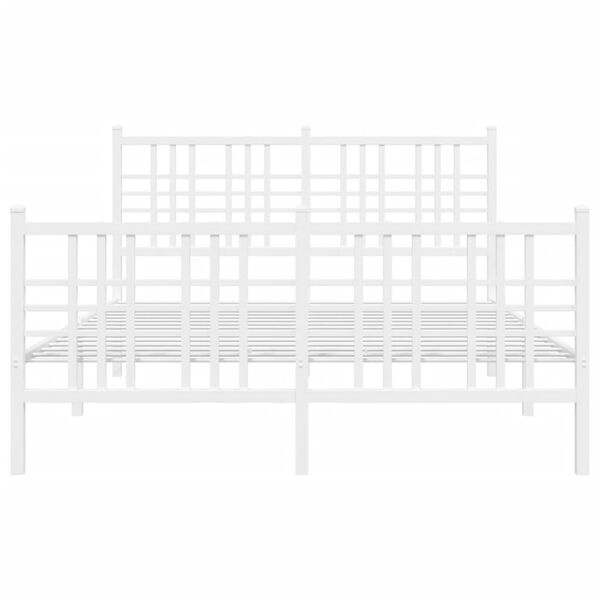 Vidaxl Cadre de lit en métal blanc 140x200 cm - Jusqu'à 35% de réduction