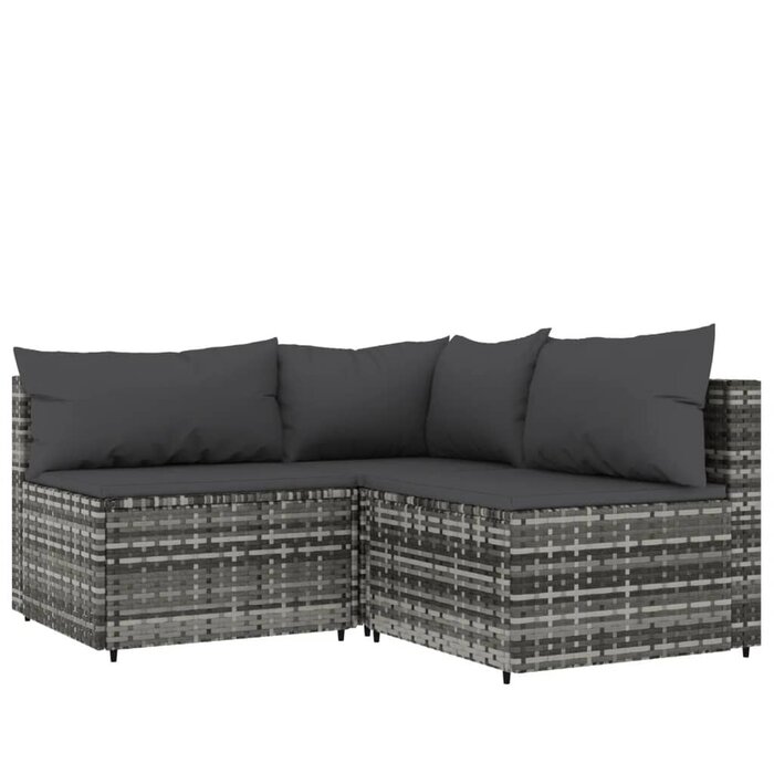 Vidaxl Ensemble salon de jardin 3 pièces gris - Jusqu'à -35% en outlet