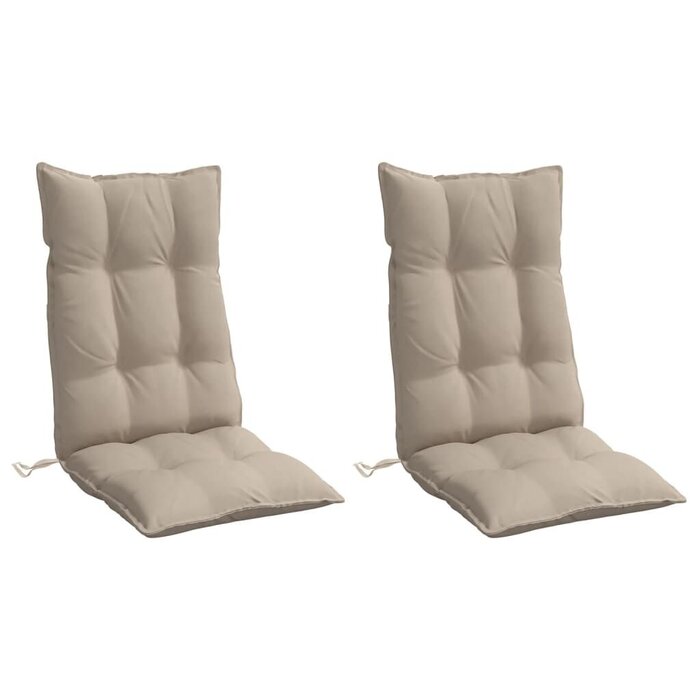 Vidaxl Lot de 2 coussins de chaise dossier haut taupe - Jusqu'à -34% en outlet