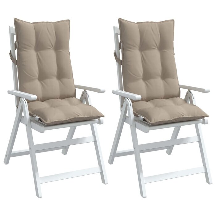 Vidaxl Lot de 2 coussins de chaise dossier haut taupe - Jusqu'à -34% en outlet