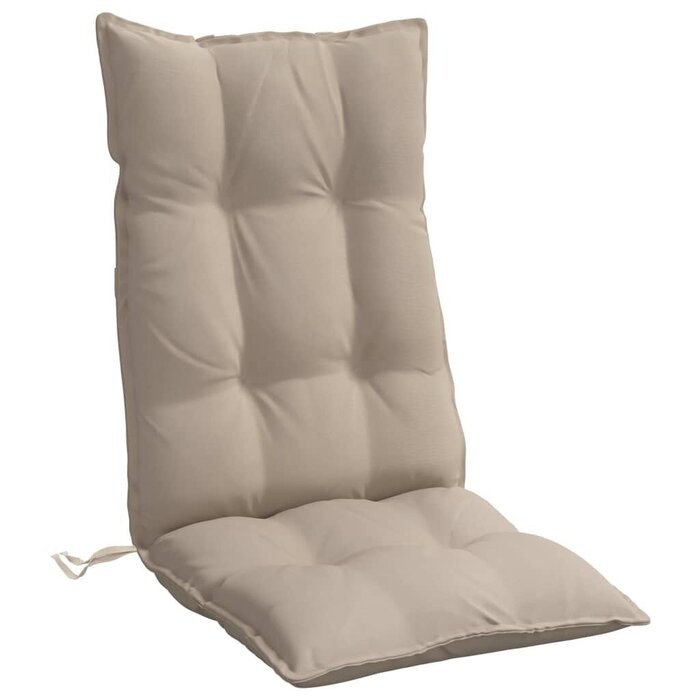 Vidaxl Lot de 2 coussins de chaise dossier haut taupe - Jusqu'à -34% en outlet