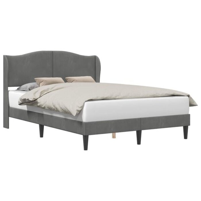 Vidaxl Cadre de lit 140x200cm velours gris foncé - Jusqu'à -35% d'économie