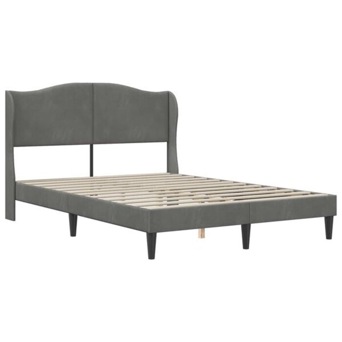Vidaxl Cadre de lit 140x200cm velours gris foncé - Jusqu'à -35% d'économie