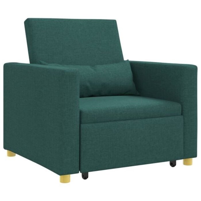 Vidaxl Fauteuil convertible 1 place vert foncé - Jusqu'à -35%