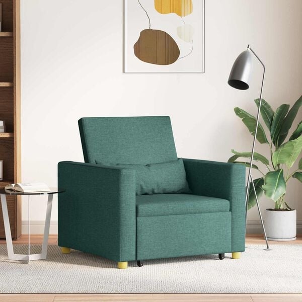 Vidaxl Fauteuil convertible 1 place vert foncé - Jusqu'à -35%