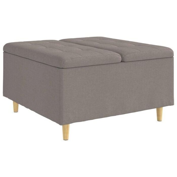 Vidaxl Ottoman avec coffre de rangement taupe 80x80cm - Jusqu'à -35%