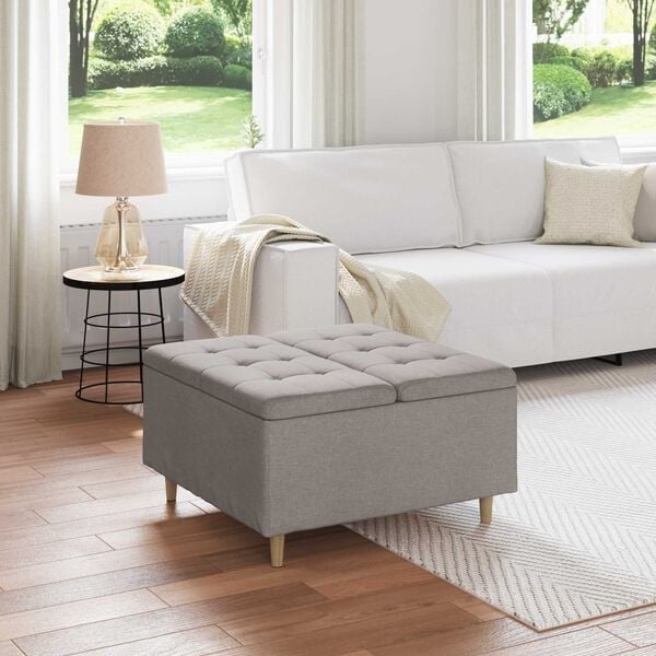 Vidaxl Ottoman avec coffre de rangement taupe 80x80cm - Jusqu'à -35%