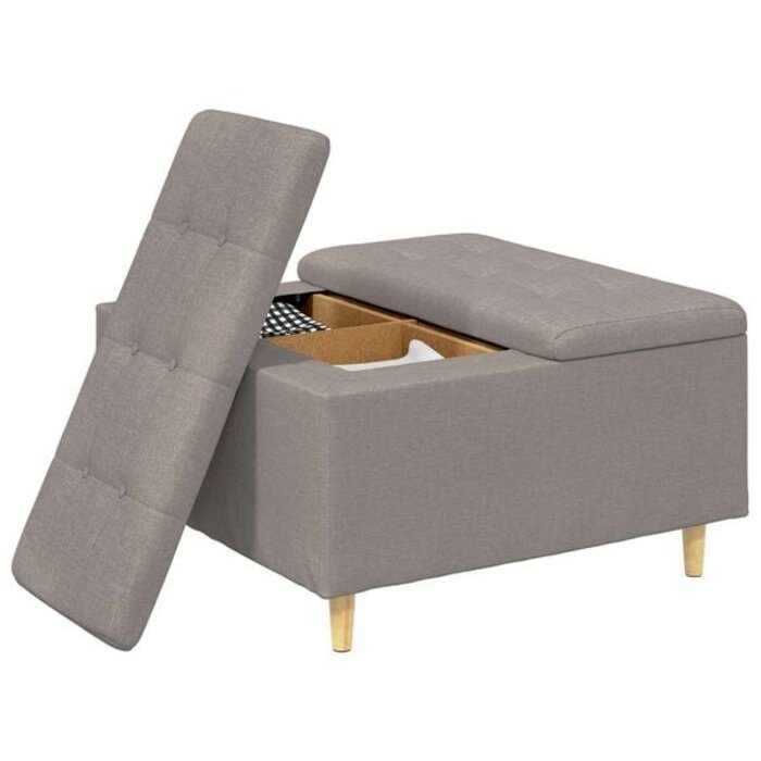 Vidaxl Ottoman avec coffre de rangement taupe 80x80cm - Jusqu'à -35%
