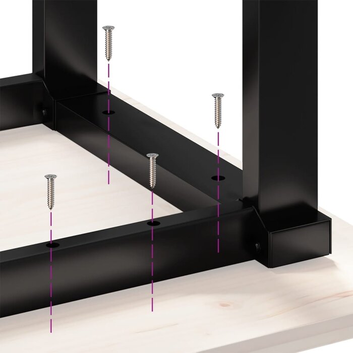 Vidaxl Pieds de table O-frame en fonte noire 120 x 40 x 73 cm - Jusqu'à -34%