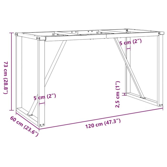 Vidaxl Pieds de table O-frame en fonte noire 120 x 40 x 73 cm - Jusqu'à -34%