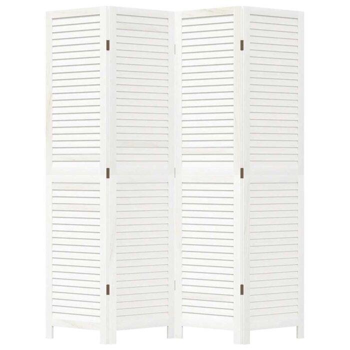 Vidaxl Paravent 4 panneaux bois de paulownia blanc - Jusqu'à -35% sur l'outlet