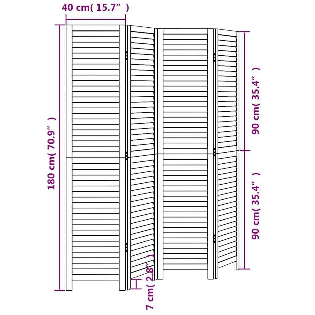 Vidaxl Paravent 4 panneaux bois de paulownia blanc - Jusqu'à -35% sur l'outlet
