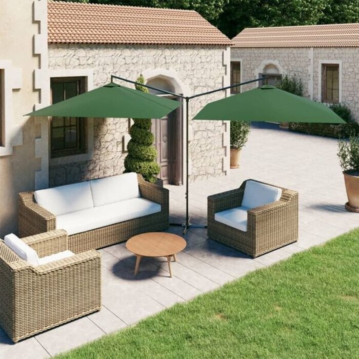 Vidaxl Parasol double XXL 600x300 cm vert - Jusqu'à -35%