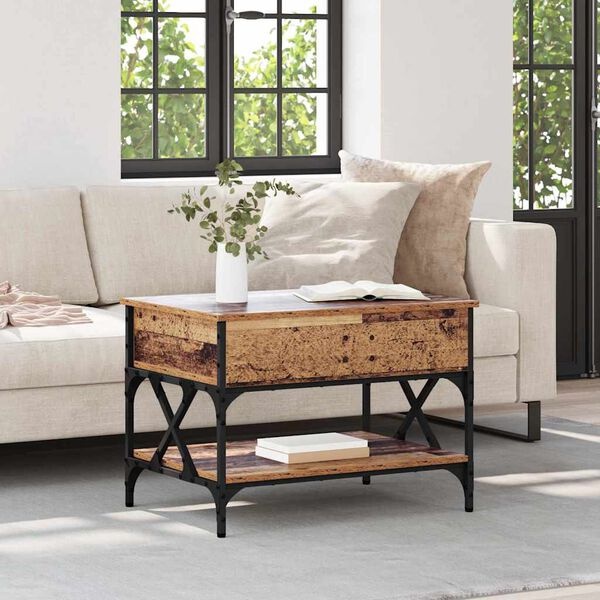 Vidaxl Table basse relevable industrielle avec rangement - Jusqu'à -34%