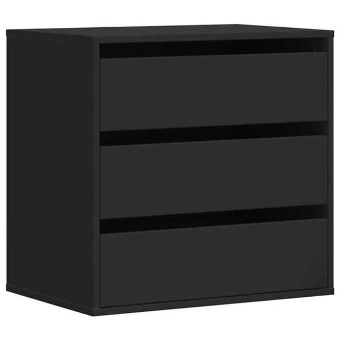 Vidaxl Commode 3 tiroirs noire 60x41x58 cm - Jusqu'à -35% en Outlet