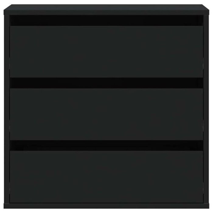 Vidaxl Commode 3 tiroirs noire 60x41x58 cm - Jusqu'à -35% en Outlet