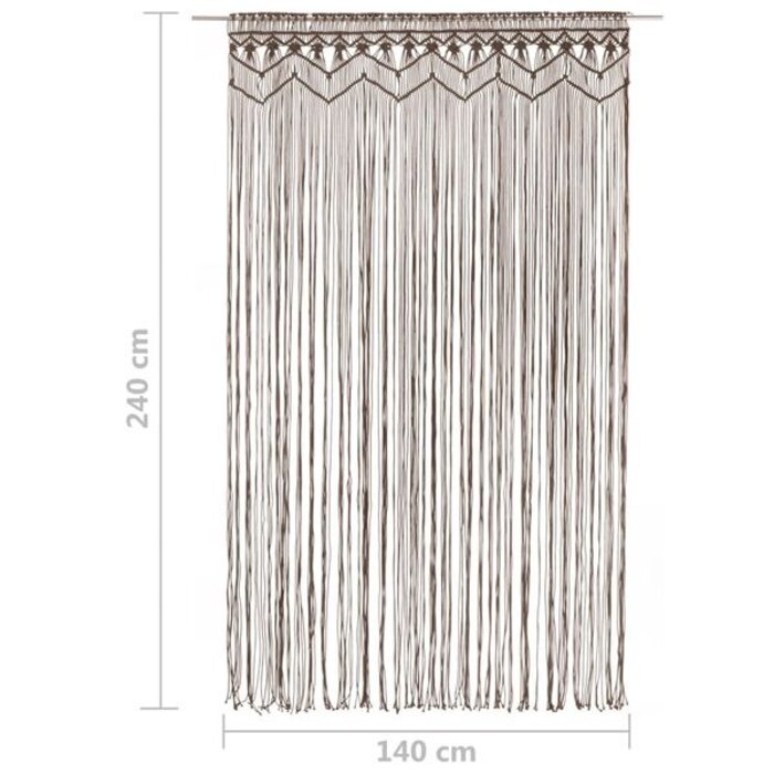 Vidaxl Rideau macramé 140x240 cm taupe - Jusqu'à 33% de remise