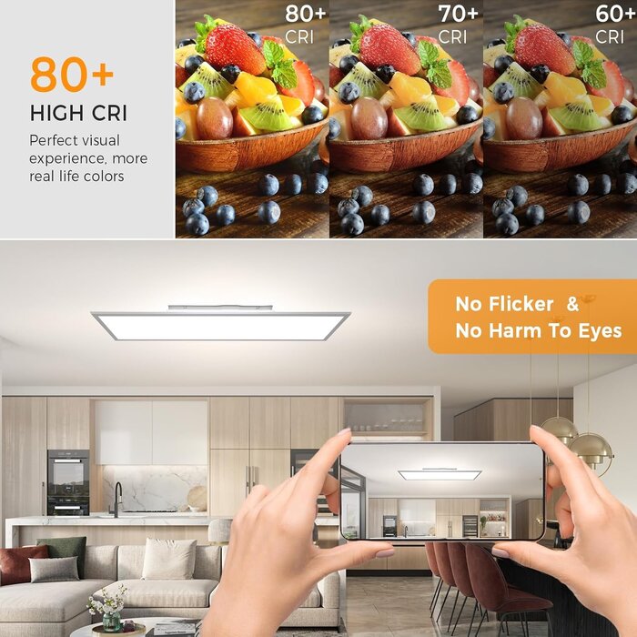 Plafonnier LED 120x30 cm Dimmable avec télécommande - Jusqu'à -34%