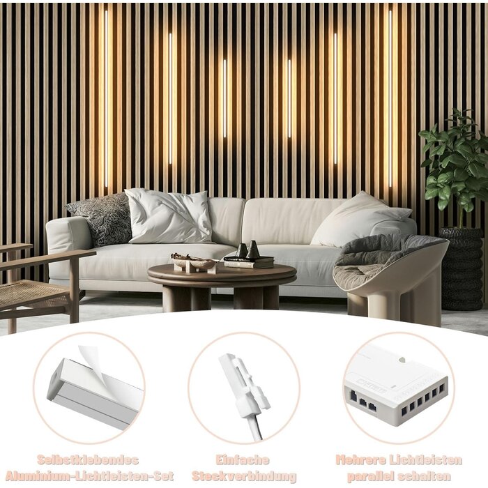 Lot de 6 barres LED encastrables - Blanc chaud - Jusqu'à -34%