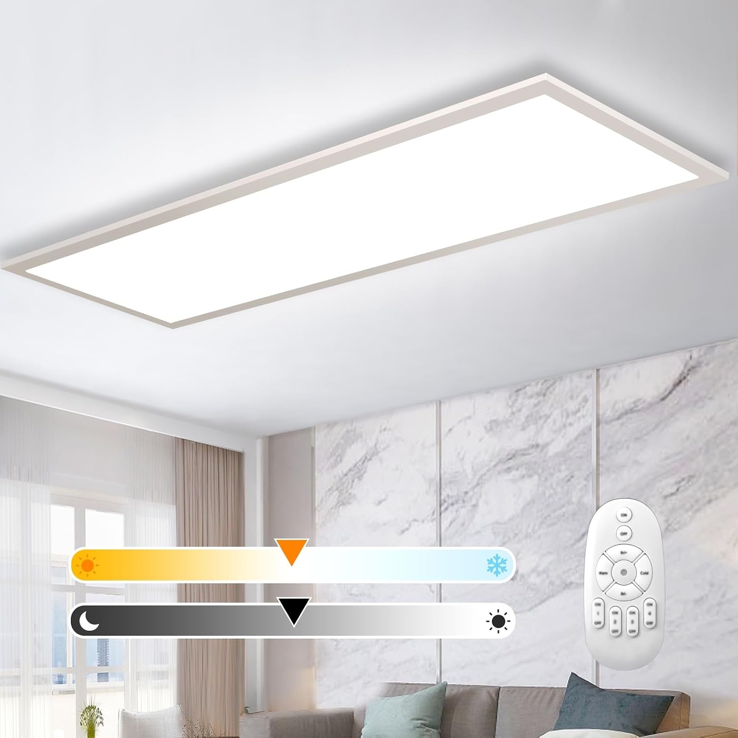 Panneau LED 100x25cm Dimmable & CCT - Jusqu'à 34% de remise