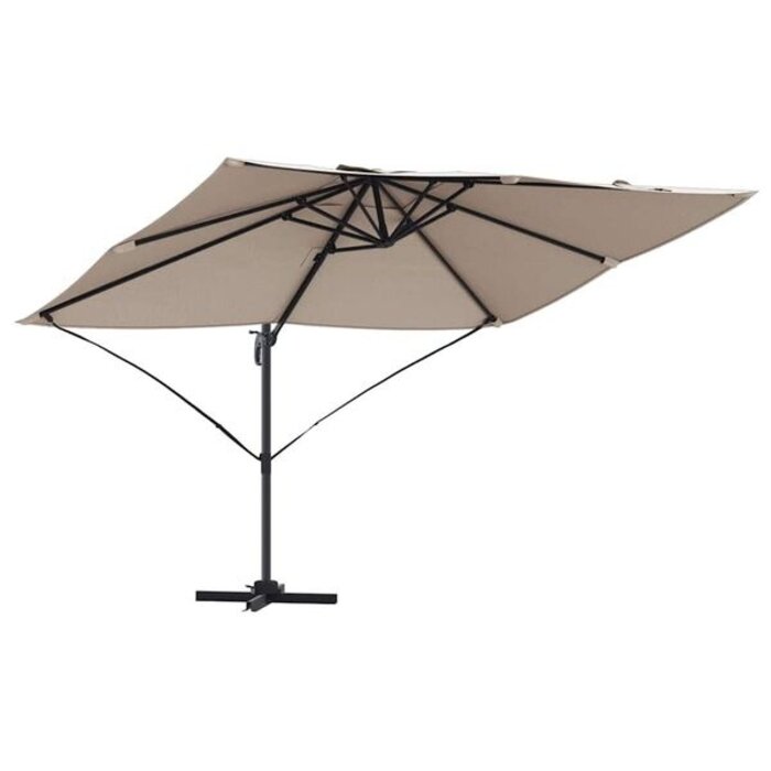Vidaxl Parasol déporté taupe 351x260cm - Aluminium - Jusqu'à -35%