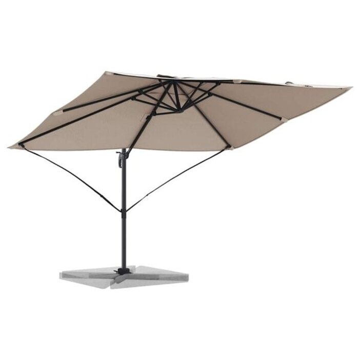Vidaxl Parasol déporté taupe 351x260cm - Aluminium - Jusqu'à -35%