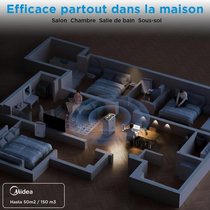 Déshumidificateur 20L - Jusqu'à 37m² - Silencieux - Jusqu'à -35%