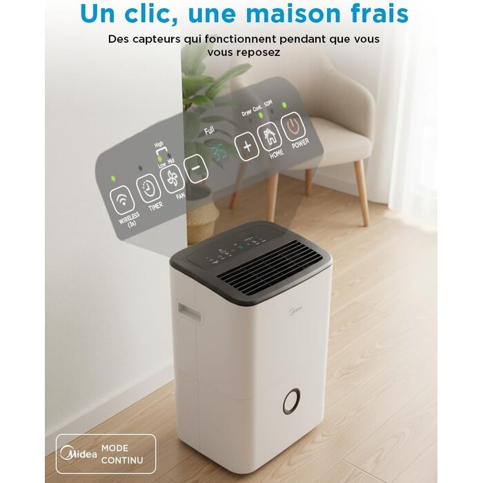 Déshumidificateur 20L - Jusqu'à 37m² - Silencieux - Jusqu'à -35%
