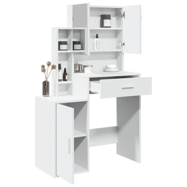Vidaxl Coiffeuse blanche avec miroir - Jusqu'à 35% de réduction