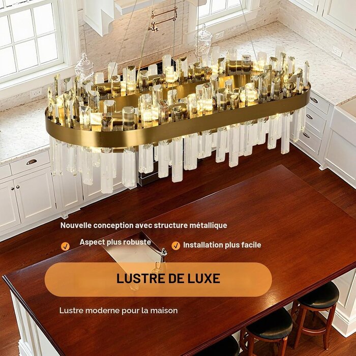 Lustre rond cristal doré 80cm 20 ampoules - Jusqu'à -35% d'économie