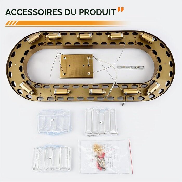 Lustre rond cristal doré 80cm 20 ampoules - Jusqu'à -35% d'économie