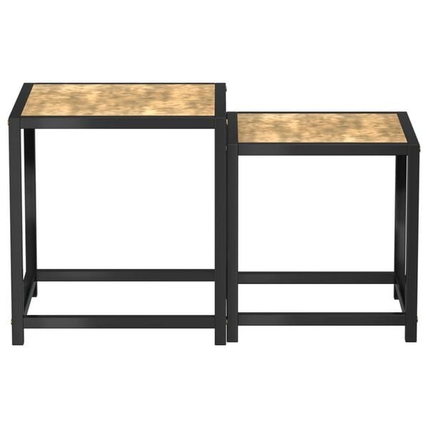 Vidaxl Lot de 2 tables basses gigognes MDF noir et jaune - Jusqu'à -32%